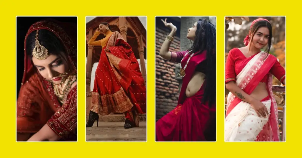200 Red Saree Captions With Emoji For Instagram And Other Social Media Posts